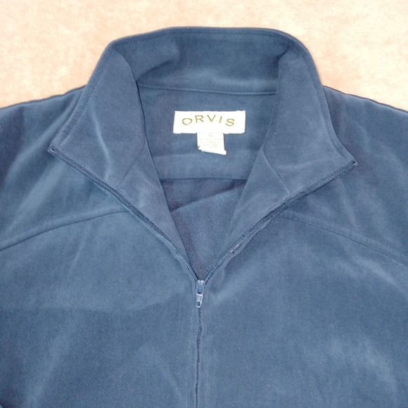 Orvis Full Zip Long Sleeve Lightweight Jacket Woman's 14 Blue - Picture 1 of 9